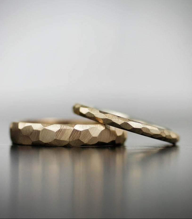 handmade texture set rings