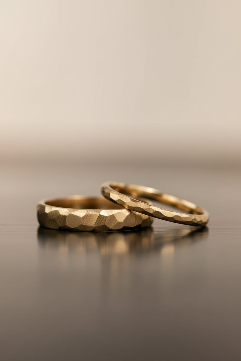 handmade texture set rings