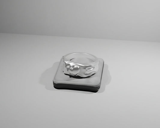 mystic heart - silver ring