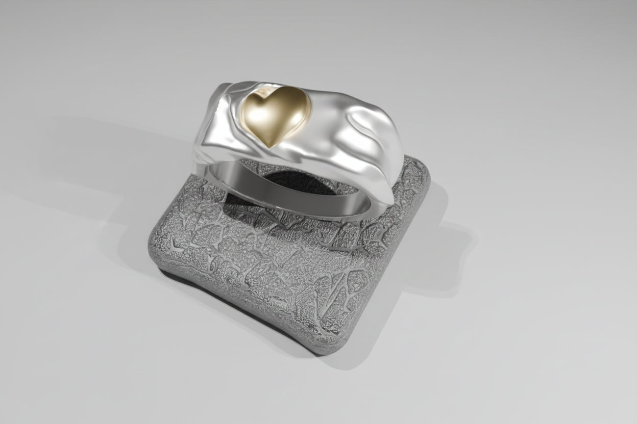 mystic heart - silver ring